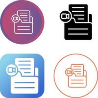 Document Insert Video Vector Icon