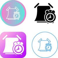 Sticky note with alarm clock Vector Icon