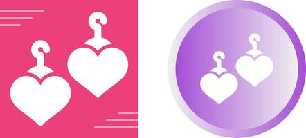 Heart Shaped Earrings Vector Icon