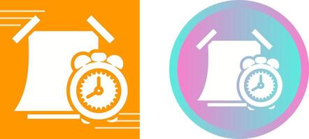 Sticky note with alarm clock Vector Icon