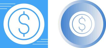 Dólar estadounidense circulo vector icono