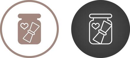 Love letter in a bottle Vector Icon