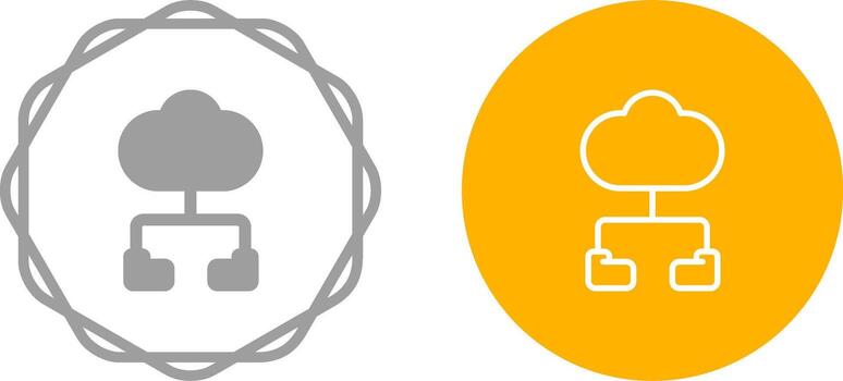 icono de vector de computación en la nube