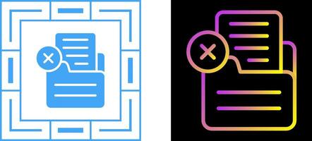 documento rechazado vector icono