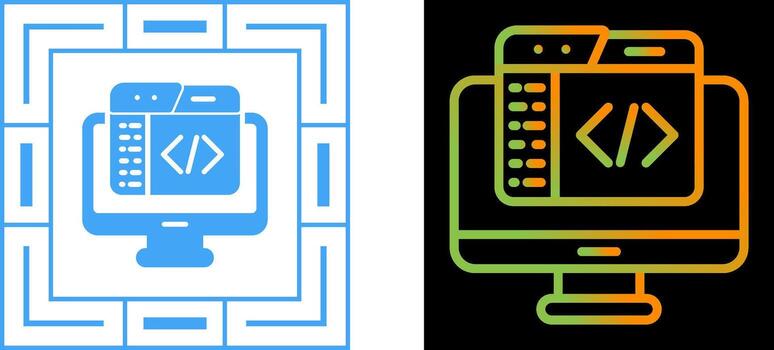 código editor vector icono