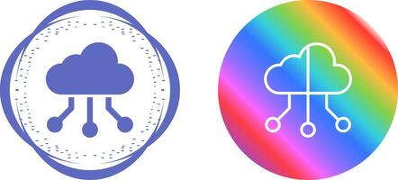 híbrido nube vector icono