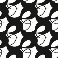 Abstract black line doodle seamless pattern. Creative minimalist style art background vector
