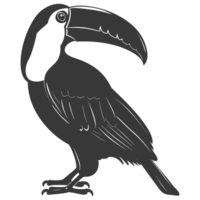 AI generated Silhouette Toucan bird animal black color only full body png