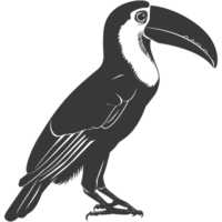AI generated Silhouette Toucan bird animal black color only full body png