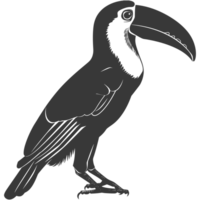 ai generato silhouette tucano uccello animale nero colore solo pieno corpo png