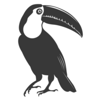 AI generated Silhouette Toucan bird animal black color only full body png