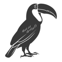 ai généré silhouette toucan oiseau animal noir Couleur seulement plein corps png
