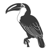 ai generiert Silhouette Tukan Vogel Tier schwarz Farbe nur voll Körper png