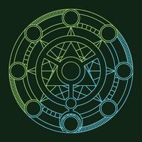 Alchemical circle for transformation. Secret magic circle for charms vector