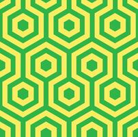 Seamless green yellow pattern of hexagons. Geometric green background for packaging vector