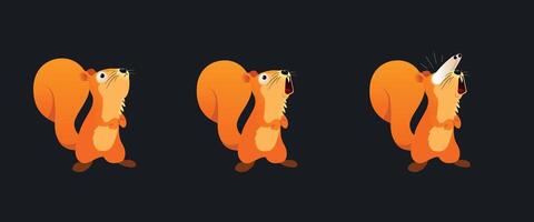 Illustration of a squirrel looking at something vector