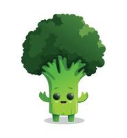 Cute illustration of a small broccoli vector