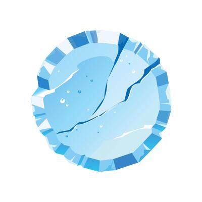 Image of a round, trimmed piece of ice
