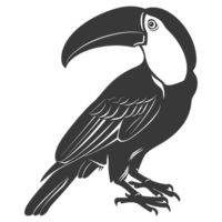 AI generated Silhouette Toucan bird animal black color only full body png