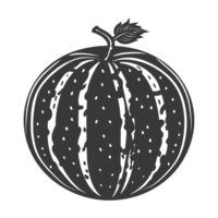 AI generated Silhouette Watermelon Fruit black color only png