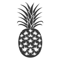 AI generated Silhouette Pineapple Fruit black color only png