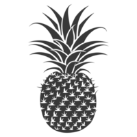 ai generato silhouette ananas frutta nero colore solo png