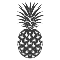 ai genererad silhuett ananas frukt svart Färg endast png