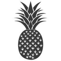 ai generado silueta piña Fruta negro color solamente png