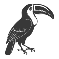 AI generated Silhouette Toucan bird animal black color only full body png