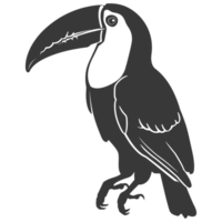 ai gerado silhueta tucano pássaro animal Preto cor só cheio corpo png