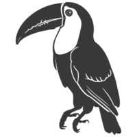 AI generated Silhouette Toucan bird animal black color only full body png