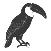 ai gerado silhueta tucano pássaro animal Preto cor só cheio corpo png
