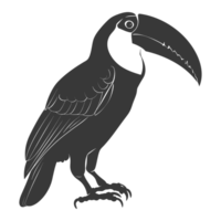 AI generated Silhouette Toucan bird animal black color only full body png