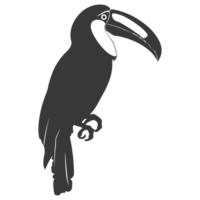 AI generated Silhouette Toucan bird animal black color only full body png