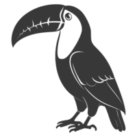 ai generato silhouette tucano uccello animale nero colore solo pieno corpo png