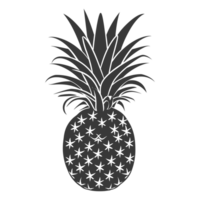 ai generado silueta piña Fruta negro color solamente png