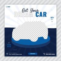 Car rental social media post banner template design vector