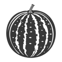 AI generated Silhouette Watermelon Fruit black color only png