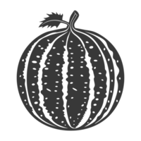 AI generated Silhouette Watermelon Fruit black color only png