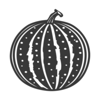 AI generated Silhouette Watermelon Fruit black color only png