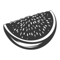 ai generato silhouette anguria frutta nero colore solo png