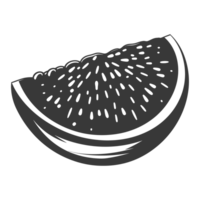 AI generated Silhouette Watermelon Fruit black color only png