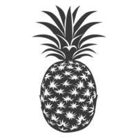 ai generato silhouette ananas frutta nero colore solo png