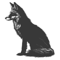 ai generiert Silhouette rot Fuchs Tier schwarz Farbe nur voll Körper png