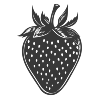 ai gegenereerd silhouet aardbei fruit zwart kleur enkel en alleen png