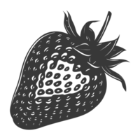 ai generiert Silhouette Erdbeere Obst schwarz Farbe nur png