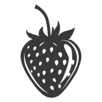 ai generato silhouette fragola frutta nero colore solo png