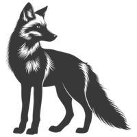 ai generiert Silhouette rot Fuchs Tier schwarz Farbe nur voll Körper png