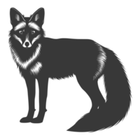 ai gegenereerd silhouet rood vos dier zwart kleur enkel en alleen vol lichaam png