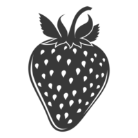ai generado silueta fresa Fruta negro color solamente png
